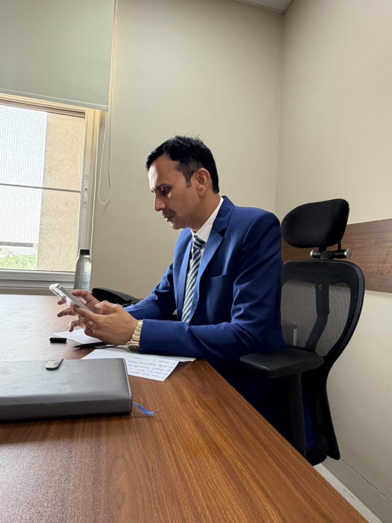 Bhupendra Singh Shekhawat at his desk